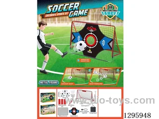 Red Soccer Goal with Black Net Set (Metal Frame)