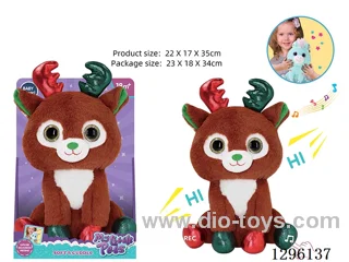 28CM Plush Sound-and-Light Comfort Reindeer with Recording Function