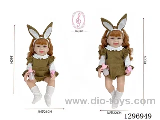 24 inch (60 cm) Eco-Friendly, Skin-Like Reborn Doll with IC Touch Sensors and Voice Function—Fully Soft, Realistic Rubber Baby Doll (Both Feet Are Stuffed with Cotton)