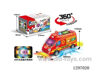 B/O Universal Elevating and Rotating Fire Truck with 3D Lights and Alarm Sounds (3 x 1.5 AA batteries not included)