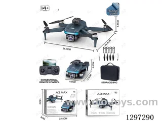 HD 4K Triple-Camera Drone with Light Flow Tracking, ESC-Controlled Cameras, and 4-Side Obstacle Avoidance