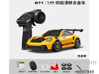 1:43 911 4WD RC Drift Die-Cast Car, 2.4G, Full-Scale (Gyro), Battery Included