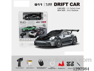 1:43 911 4WD RC Drift Die-Cast Car, 2.4G, Full-Scale (Gyro), Battery Included