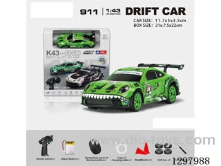1:43 911 4WD RC Drift Die-Cast Car, 2.4G, Full-Scale (Gyro), Battery Included, Painted