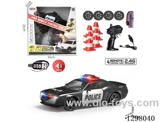 4WD Drift Police RC Car, Batteries Included