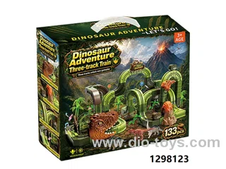 133 PCS Dinosaur Racing Track in color box