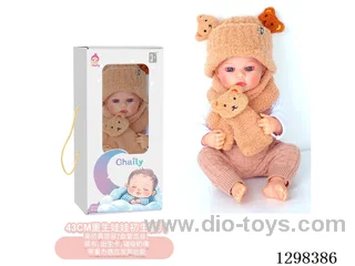 17 inches (real baby feel) reborn baby doll,  collectible art dolls with full softness body, poseable limb and lifelike details - Gravity-sensing sound function