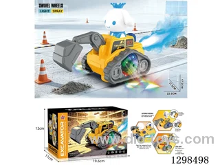 B/O Cinnamon Dog Construction Vehicle W L/M/spray