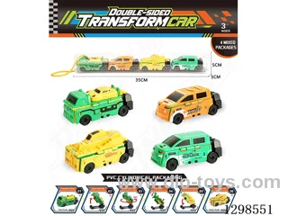 Double-Sided Transformable Cars - 4 Models, 4 Colors