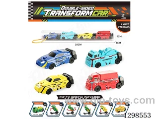 Double-Sided Transformable Cars - 4 Models, 4 Colors