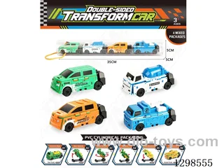 Double-Sided Transformable Cars - 4 Models, 4 Colors