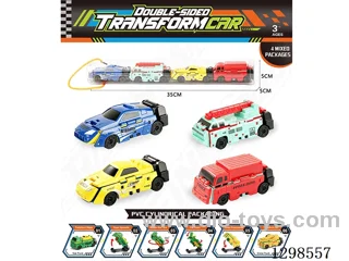 Double-Sided Transformable Cars - 4 Models, 4 Colors