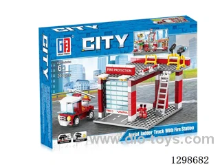 Building Blocks Pull-Back Firefighting Set (203PCS)