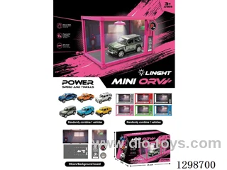 Container Garage Light-Up DIY Scene 1:64 free wheel Die-Cast Off-Road Car Model