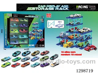 Parking Racks, 10 Sets (with 10 free-wheel die-cast cars)