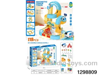 Transformable Building Blocks DIY Magnetic Track Vehicle 98 PCS