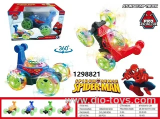 RC spiderman stunt car in window box