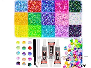 15-Compartment Basic Rhinestone Box (Glue + Tweezers + Pen)