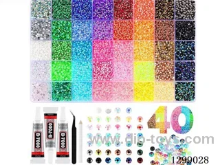 40-Compartment Basic Rhinestone Box (Glue + Tweezers + Pen)