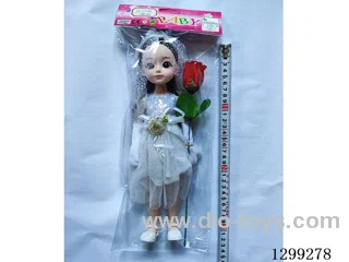 12 Inch doll wedding dress+music+flowers