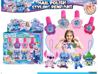 Stitch Glitter Nail Polish DIY Nail Set with Figure Charm