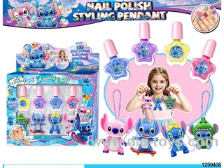 Stitch Glitter Nail Polish DIY Nail Set with Figure Charm
