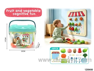 Fruit Cutting Play Set with Storage Bucket (16PCS)