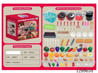 89PCS Kitchen Toy Set - Bright Red