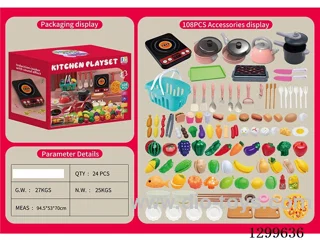 108PCS Kitchen Toy Set - Pink