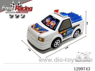 String-Pull Light-Up Pickup Truck Police Car