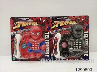 Spider-Man Cartoon Light-Up and Music Phone (2 Colors)-Children’s Early Learning Educational Phone, Avengers-Themed Phone