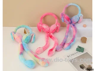Gradient Rabbit Ear Headband, New Winter Style, Foldable Fuzzy Ear Muffs for Women, Cute Rabbit Ears with Ear Protection