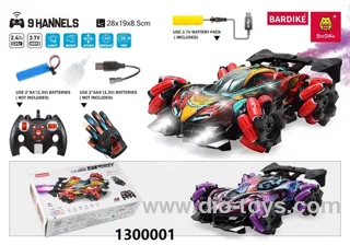 2.4G RC stunt car with spray(Dual Controllers) in color box