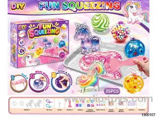 DIY Ice Hockey Slime Unicorn Squeezable Ball Stress Relief Toy