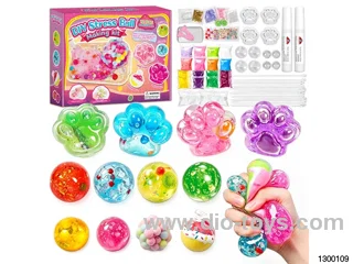 DIY Ice Hockey Slime Cat Claw Squeezable Ball 12-piece Set Stress-relieving Handmade Toy