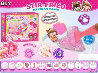 DIY Girl's Ice Hockey Slime Cat Claw Squeezing Relaxation Set