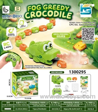 RC Fog Greedy Crocodile Toy in Color box