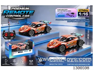 1:16 High-Speed McLaren 4ch RC Car, Red/Orange, battery included