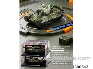 1:24 Tank (inertia car) with lights, music, and openable doors, battery included