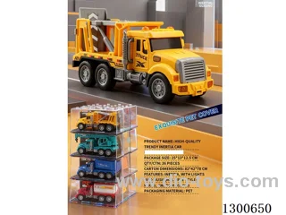 1:24 Construction Vehicle Trailer Inertia Car W L/M/openable door battery included