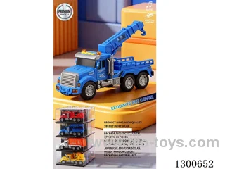 1:24 Construction Vehicle Trailer (Inertia Car) W L/M/Openable Door, Battery Included