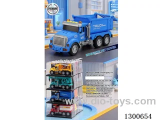 1:24 Construction Vehicle Dump Truck (Inertia Car) W L/M/Openable Door, Battery Included