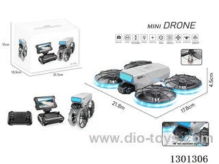 Foldable Drone with 480P Camera (Remote Control Features a 4.3-Inch Display)