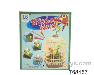 Voice controlled bird cage for two birds with light