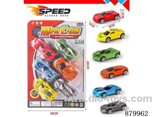 pull back car in 6pcs blister card
