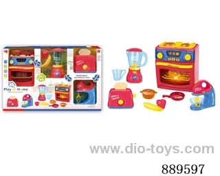 Kitchen toy set in window box