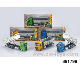 1:38 pull back alloy dump truck in window box