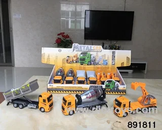 1:38 Yellow pull back alloy engineering vehicle in display box