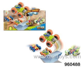 Stunt double-sided car in 9pcs display box