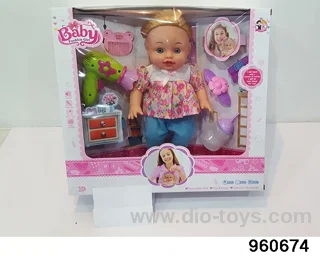 13inch Doll (will absorb water, pee with 13 sounds) in window box